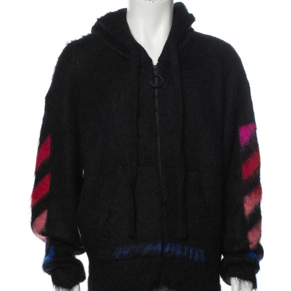 Off-White c/o Virgil Abloh 2019 Mohair Zip-Up Hoodie